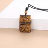 [COAI] Tiger Carving Tiger Eye Lucky Charm Plate for Wealth, Business Success, and Business Luck - Power Stone Pendant Necklace for Men and Women,