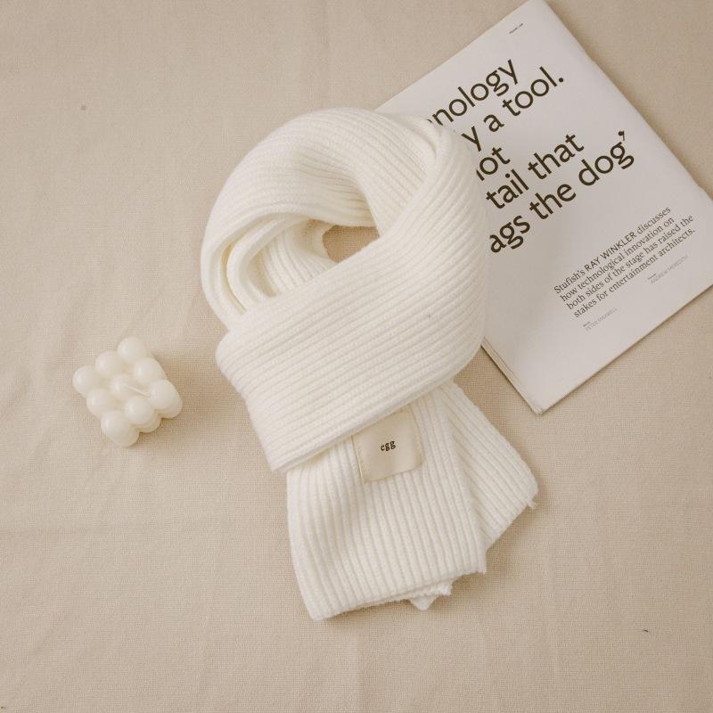

Korean Same Style Scarf Women Autumn Winter Knit Wool Versatile Student Neck Warmer In Stock