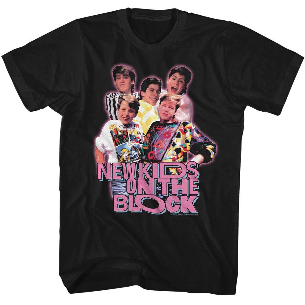 New Kids On The Block Logo Group Photo Image Men s T Shirt Dance Pop Music XL