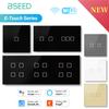 BSEED Comutator Tactil WIFI cu 1/2/3/4 Module Comutator Inteligent de Perete din Sticlă Ecran Tactil Control Iluminare de Fundal Aleax Smart Life App Seria E