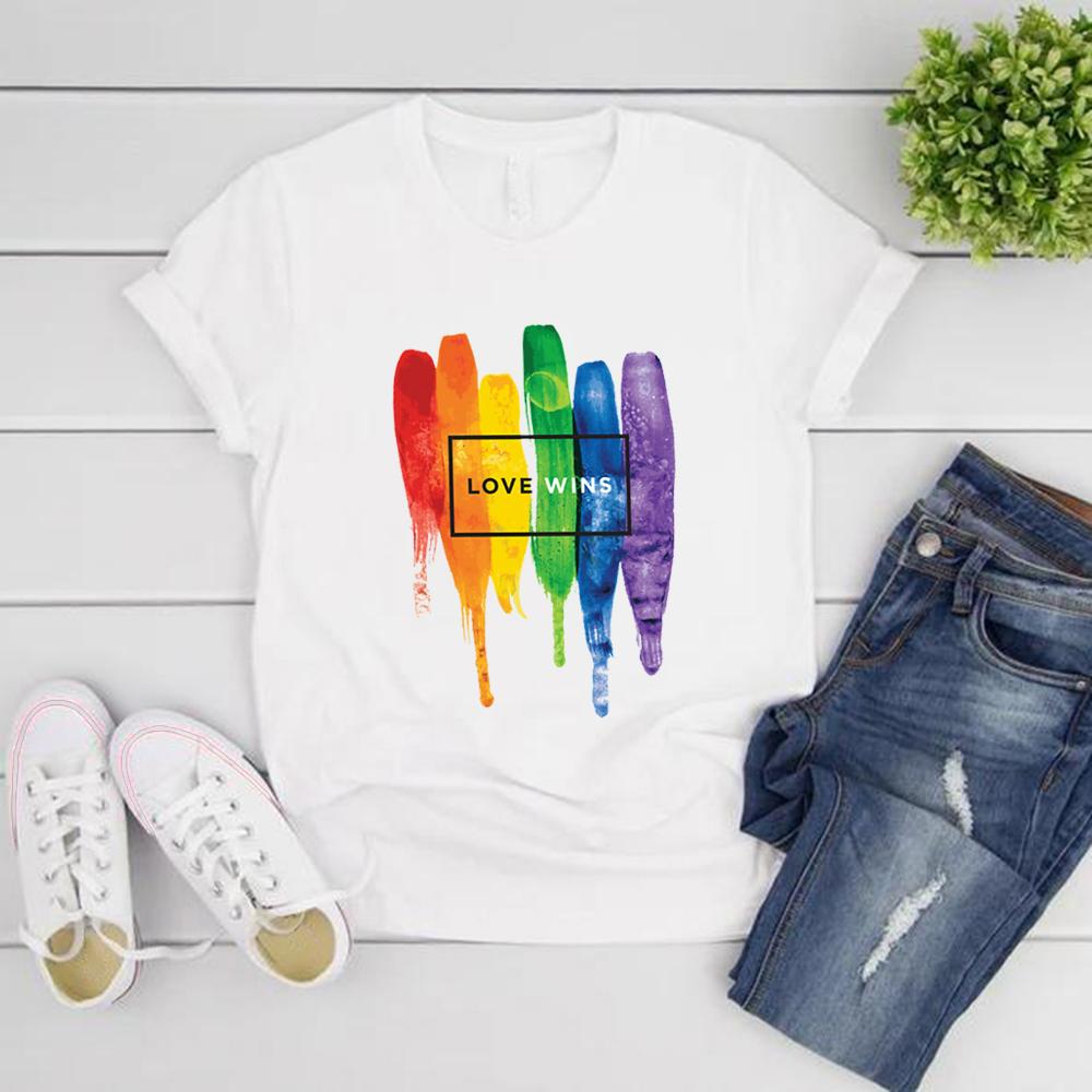 T-shirt L'Amore Vince T-shirt L'Amore È Amore Maglietta Arcobaleno Pride Unisex Donna Manica Corta Vintage Pride Streetwear Top Regalo LGBT