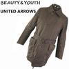 United Arrows B&Y Stand Collar Coat Men's S Brown Button Missing Special(USED)