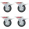 Swivel Casters with Double Brake 4 Pcs 75 Mm