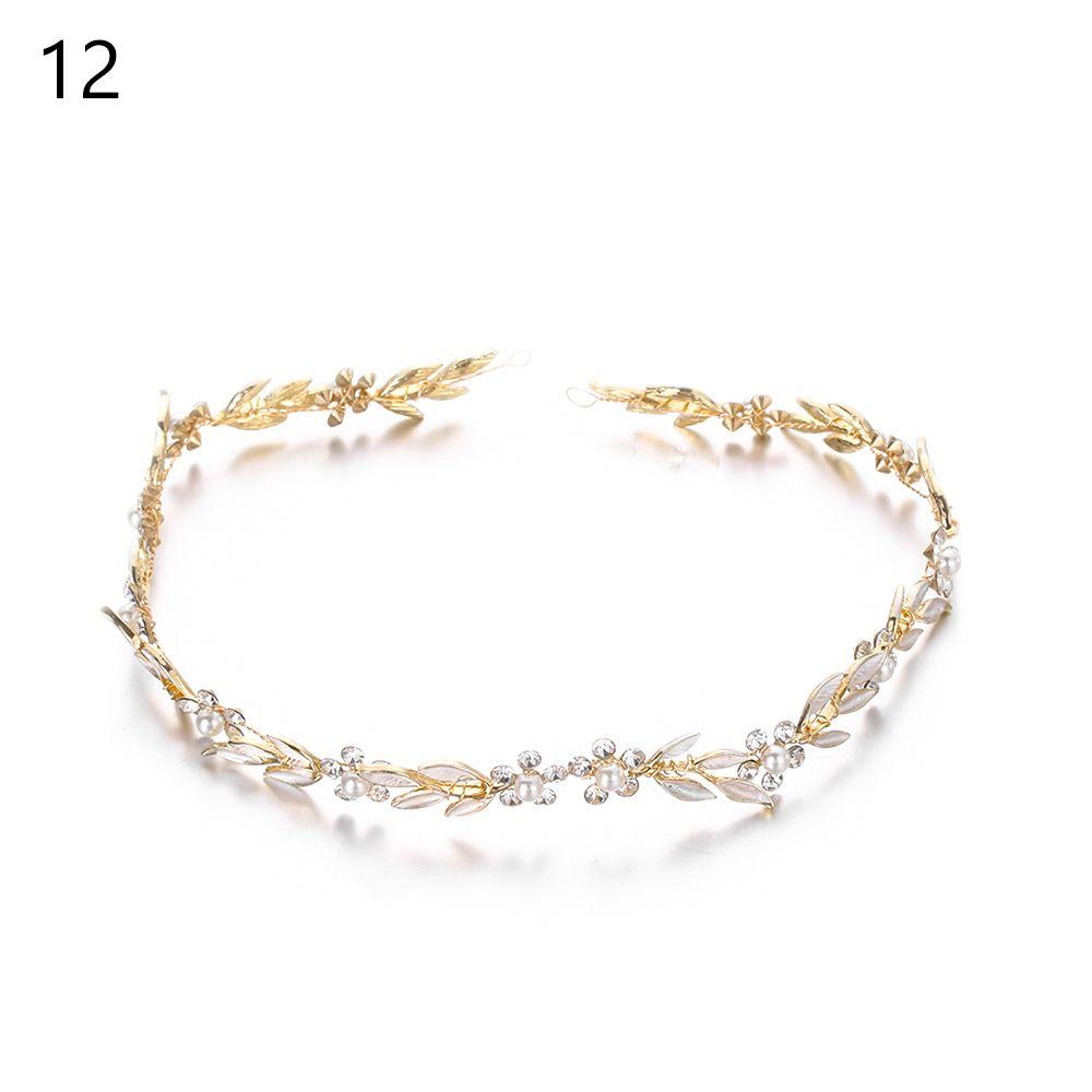 Kronenhaarschmuck Braut Kristall Stirnband Hochzeit Haarschmuck Braut Haarrebe Perle Blatt