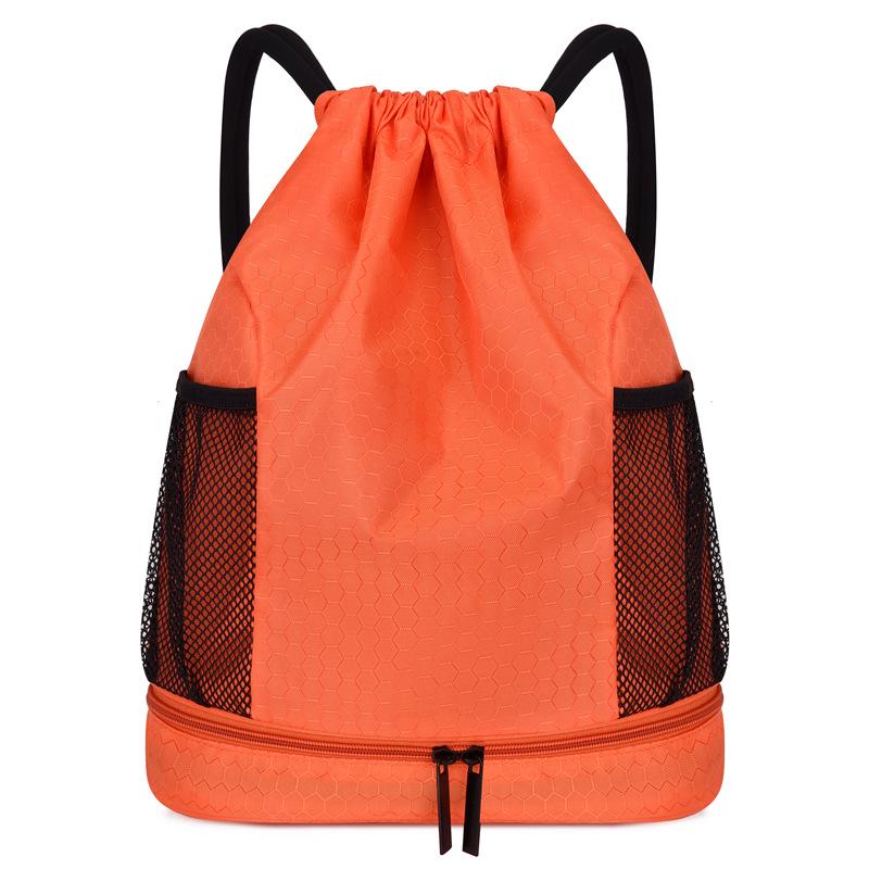 Wet & Dry Separation Waterproof Sports Drawstring Backpack with Double Shoulder Straps for Outdoor & Fitness Activities