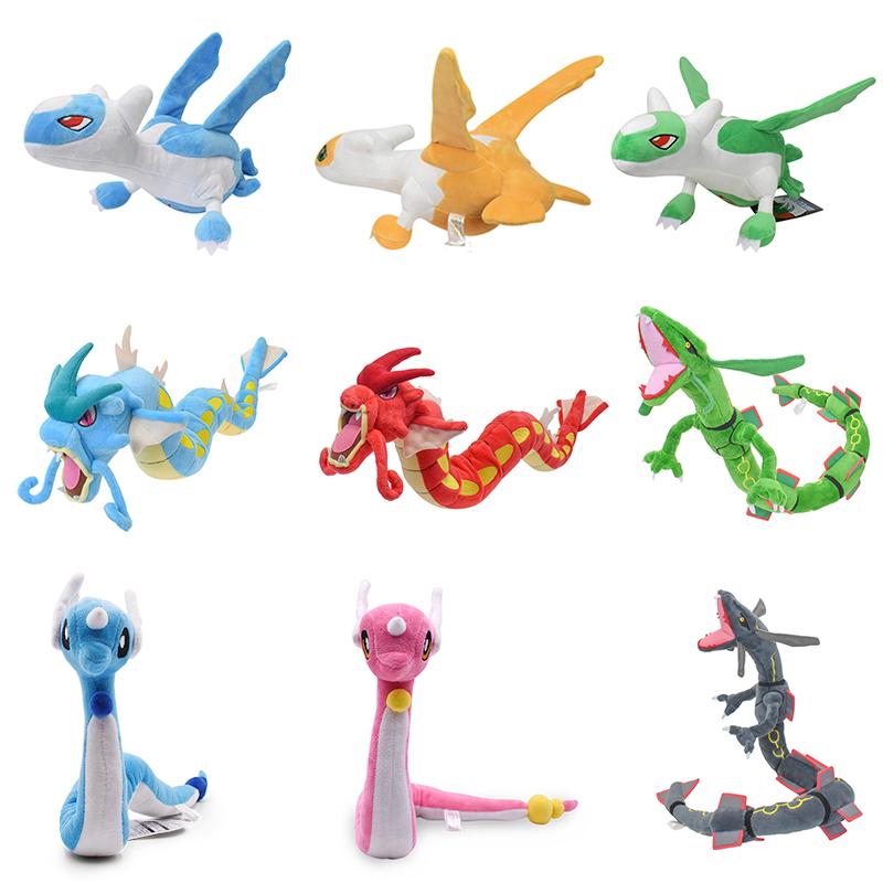 10 Styles Pokemon Plush Toys Shiny Rayquaza Gyarados Dragonair Soft Stuffed Peluche Dolls Latias Latios Anime Hot Toys Gifts