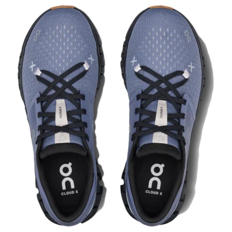 ON  Cloud X 4 Feather Black Women Sneakers Blue 3WE30072545
