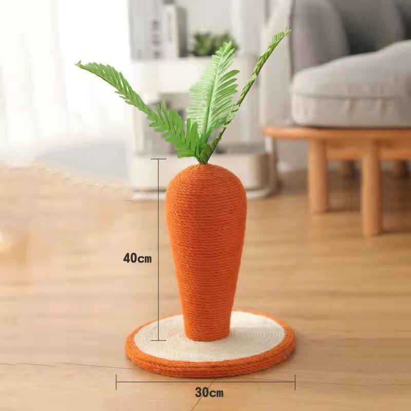 Cat Scratch Post Carrot Shape Soft Comfortable Vivid Lovely Thicken Durable Sisal Cat Scratcher Mat Large