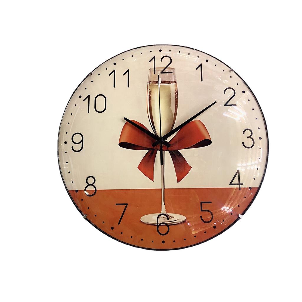 12-Inch Curved Glass Kitchen Living Room Wall Clock American Retro Quartz Watch 30Cm Premium Durable Quality Useful