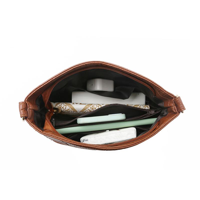 Stitching Women's Bag PU Shoulder Bag Bucket Bag
