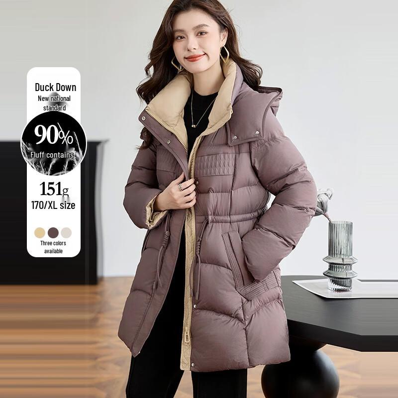 Fengmao Damen Winter Mittellange Daunenjacke FML86159