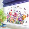 Various Styles of Colorful Butterfly and Floral Static Cling Window Stickers Double-Sided Visible Decorative Window Removable