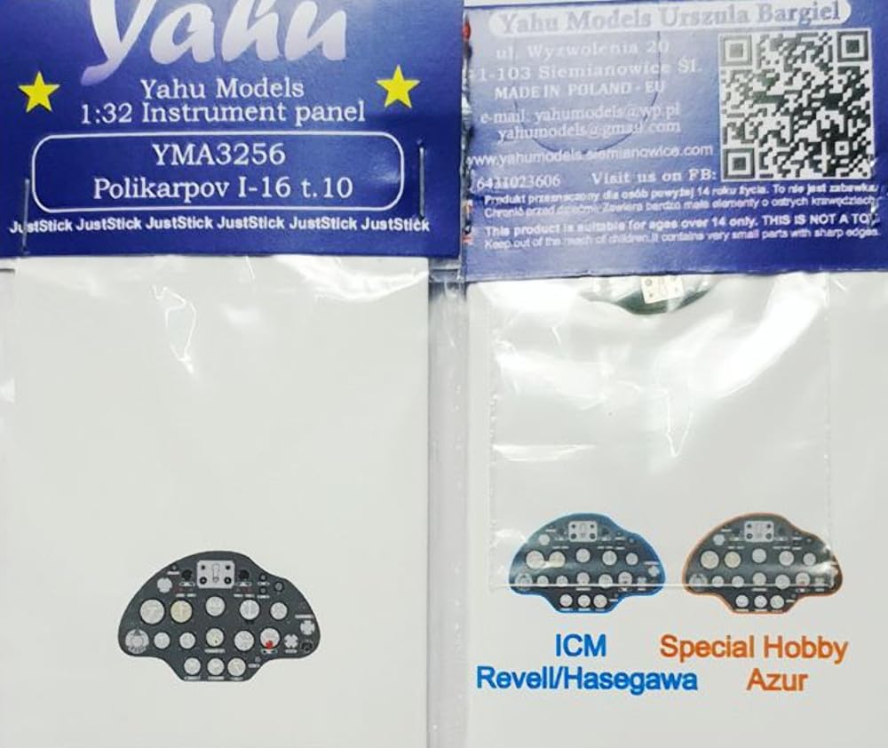 Yahoo Model Polikarpov Type 10 Colored Instrument Panel Special Plastic Model Parts YMA3256 1/32 I-16 (for Hobby/ICM)
