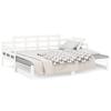 Extendable Daybed White Solid Pine Wood 2x(80x200) cm