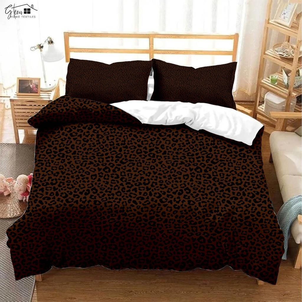 Pink Leopard Black Zebra Print Quilt Cover Soft And Comfortable Duvet Cover Pillowcase Bedding Set Machine Washable 3 Pieces