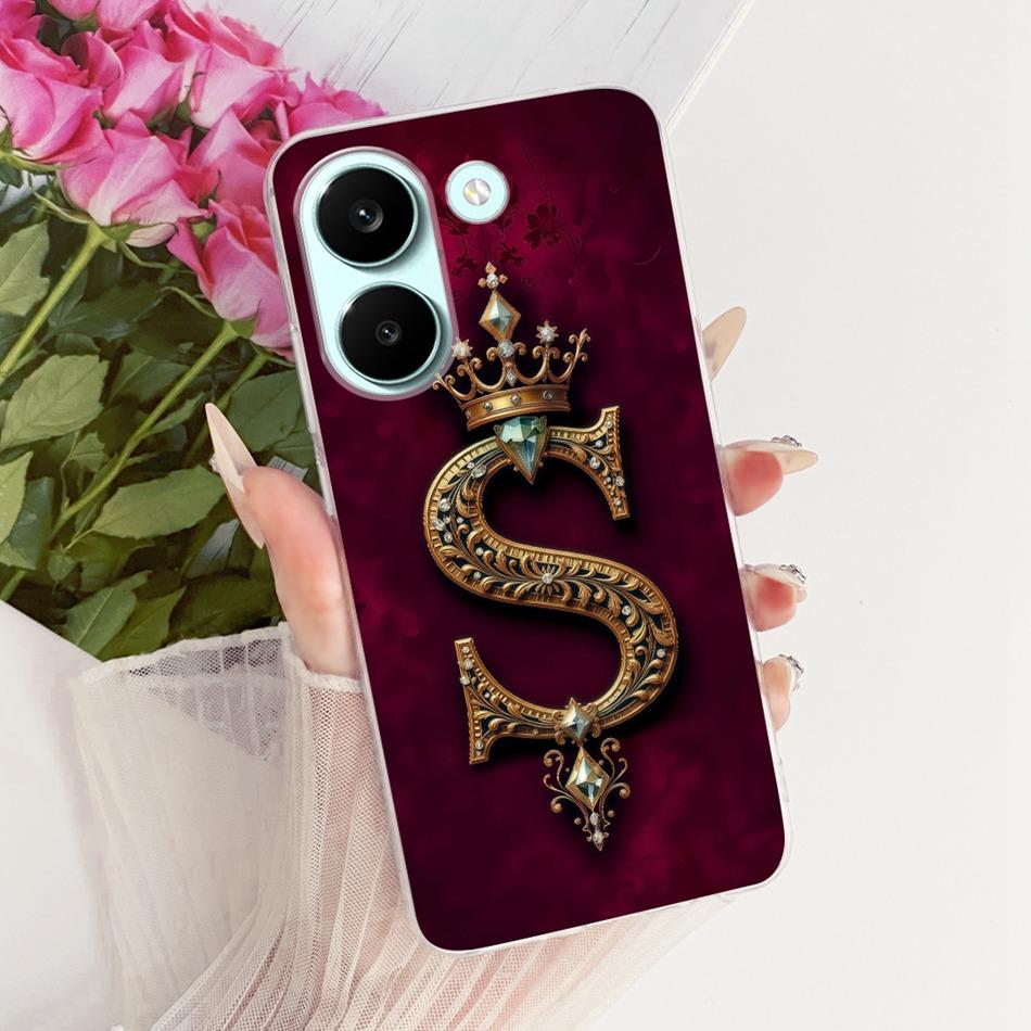 For Xiaomi Poco X8 Pro Royal Crown Initial Letter Couple Phone Case For POCO X8 Pro Max X8Pro 5G Soft Silicone TPU Bumpers