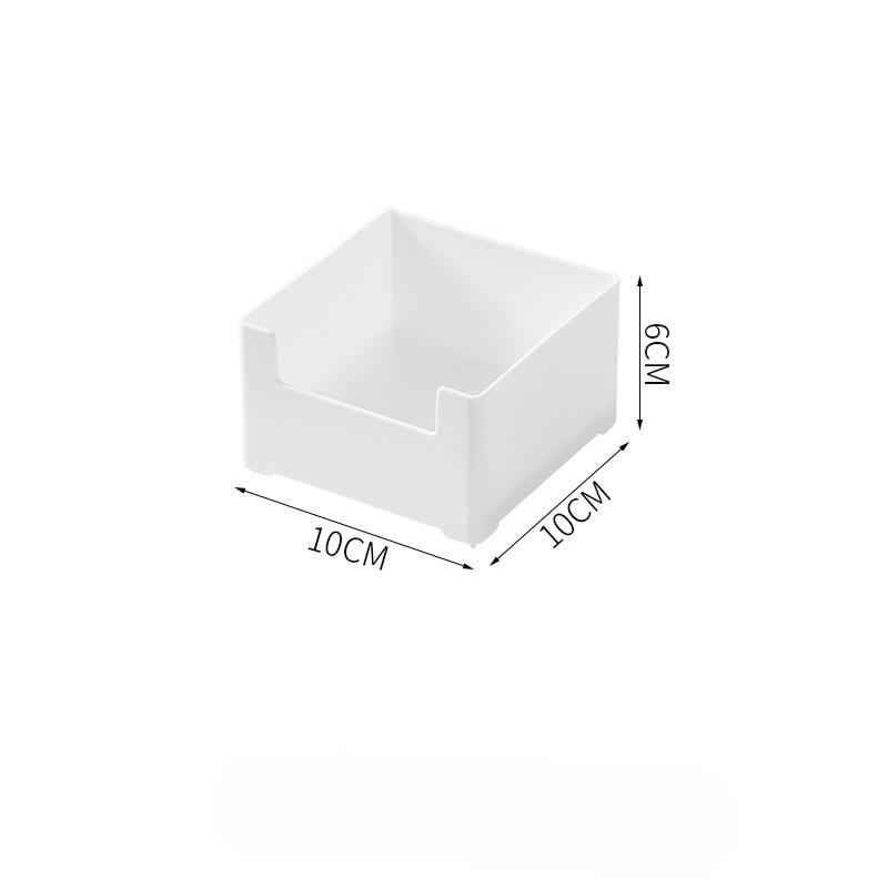 

Ящик-разделитель, органайзер, настольный ящик для хранения, кухонный прямоугольный ящик для хранения, пластиковая маленькая коробка small 10*10*6cm белый