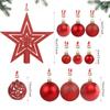 101Pcs Christmas Balls Christmas Tree Ornaments Top Star Xmas Hanging Tree Pendants Home Party Xmas Tree Decor New Year Gifts