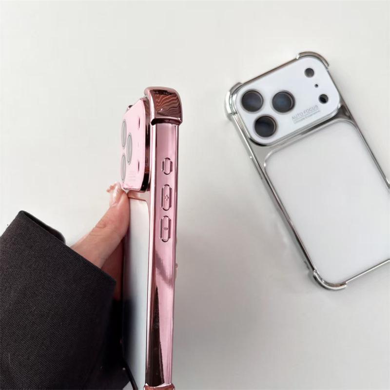 iPhone 17 Pro Case with Large Window & Transparent Back for 16 Pro, Electroplated 15 Pro, and 14 Pro