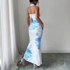 Women's Printed Backless Bodycon Maxi Dress for Summer Evening Parties
