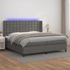 VidaXL Slat Bed Base with Mattress and LED, Upholstered Bed with Headboard, Double Bed, Adult Bedroom Bed, 3139407