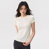 Women's Seamless Breathable Knit Fitness T-shirt - Moisture-wicking & Quick-drying, Short Sleeve Top for Yoga, Pilates & Commuting.
