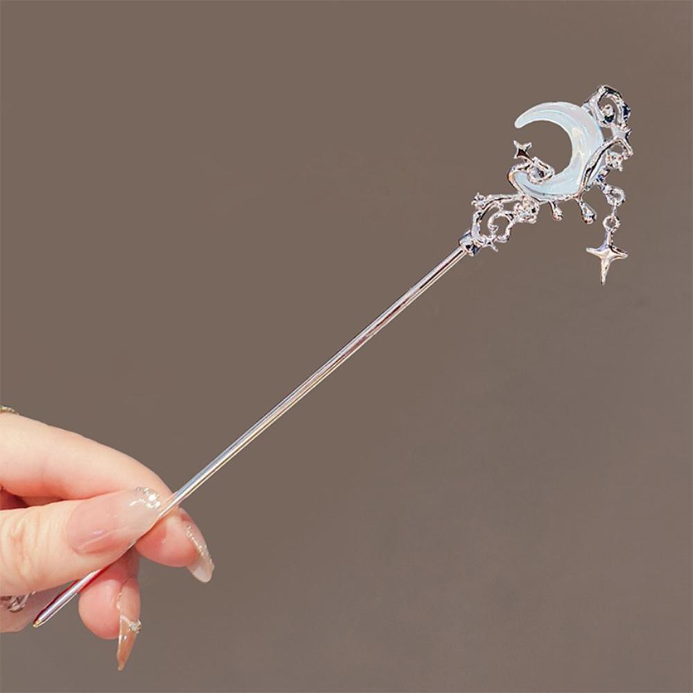 

Romantic Moonstone Star Moon Hair Stick Metal Branch Hairpin Hair Fork Chinese Style Hair Accessories for Girls Hair Jewelries
