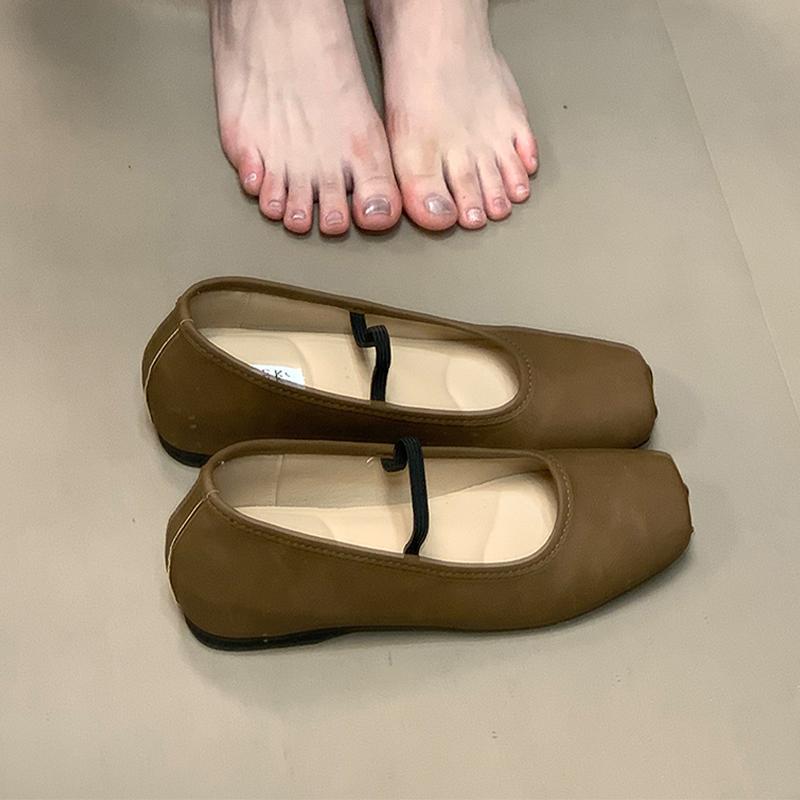 

Fashion Women Ballet Dance Flats Shoes Shallow Dress Soft Loafers Shoes Fashion Autumn 2025 New Designer Mary Jance Zapatos De Mujer 40 коричневый
