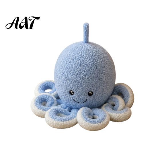 Sicherer Türstopper Plüsch-Oktopus Dekorativer Türstopper, Beschwerter Stoffstopper für Zuhause Weicher Keil Büro, Meeresbewohner Bodenhalter mit Lanyard blau