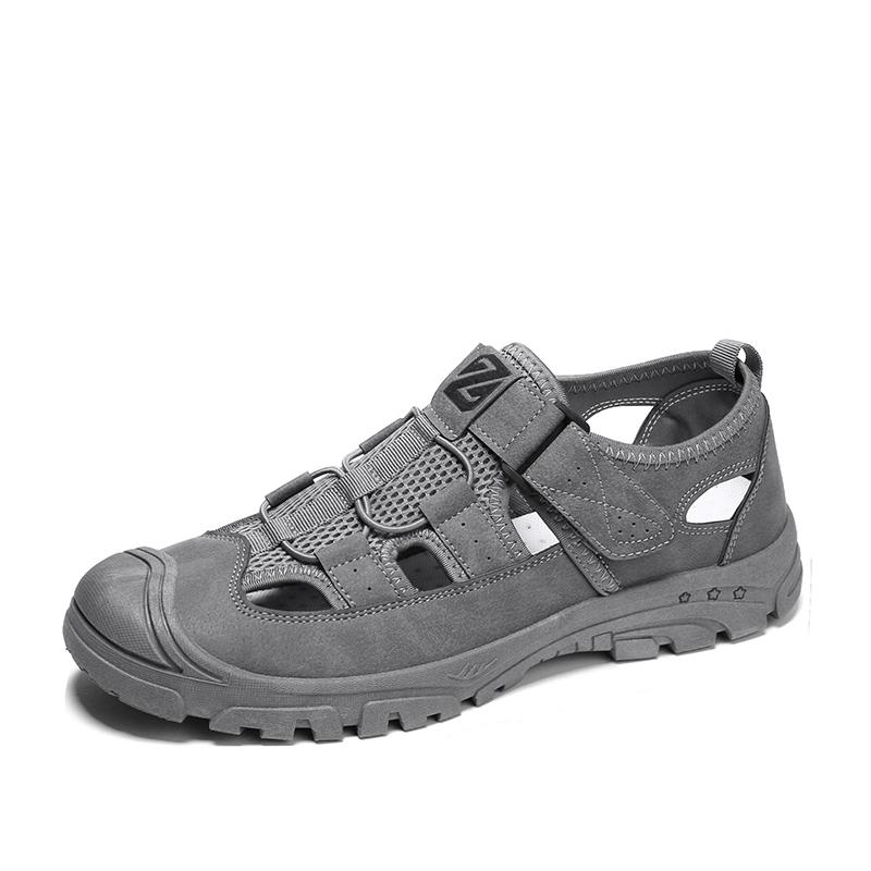 Men's Summer Sandals Loafers Casual Breathable Comfortable Mesh Shoes Vintage Leather Flats Outdoor Beach Shoes Men Shoes