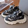 New Girls Shoes Spring and Autumn Breathable Mesh Sneakers Rotating Button Older Boys Dad Shoes
