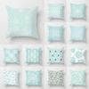Mint Green Geometric Print Pattern Cushion Cover Home Living Room Sofa Decoration Square Polyester Pillow