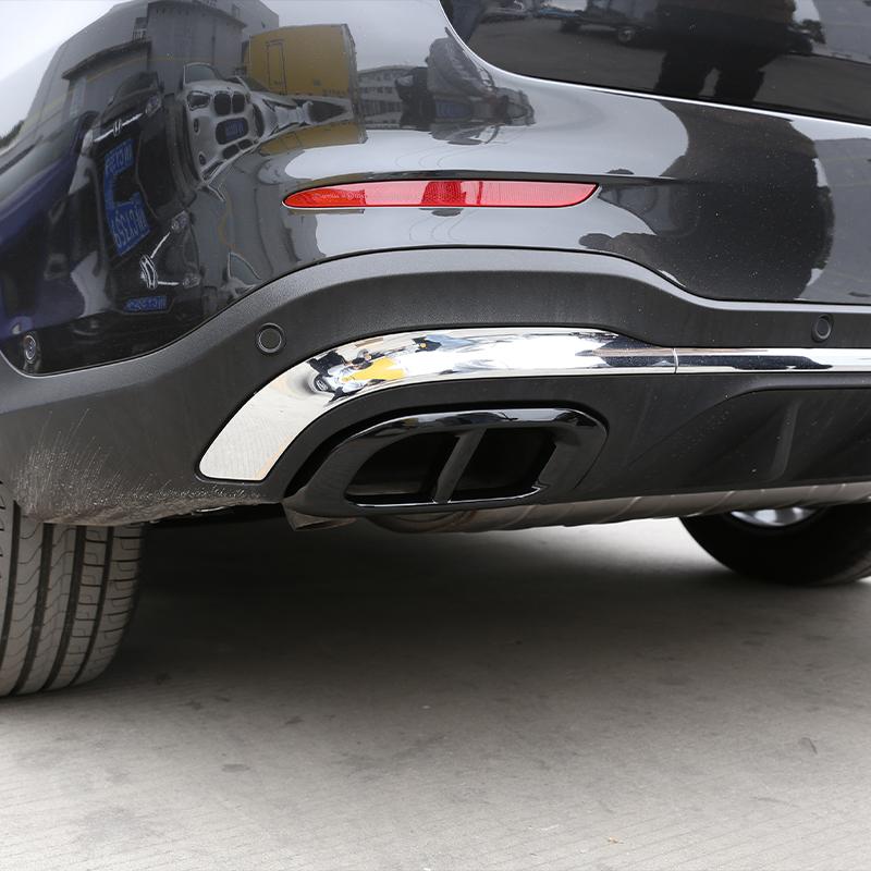 2Pcs ABS Car Exhaust Muffler Tail Throat PipeTrim Cover Frame For Mercedes Benz GLE 350 GLE 450 GLC GLS W167 X253