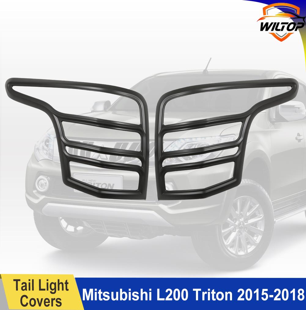 Car Body Kits For Mitsubishi L200 Triton 2015-2018 ABS Matte Black Auto Parts Front&Rear Light Covers Car Exterior Accessorie