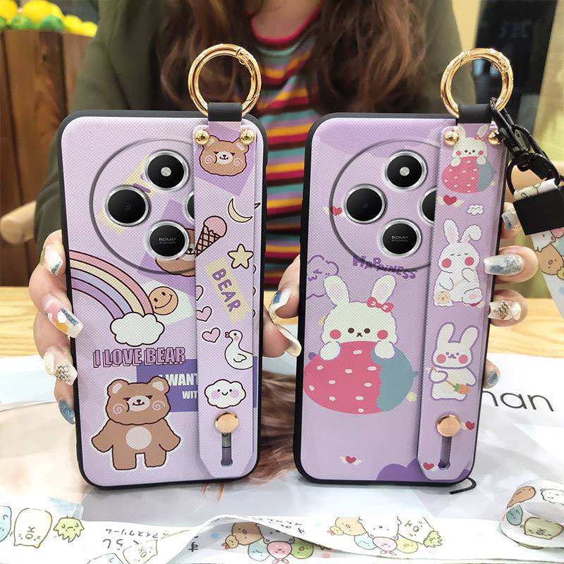 Protective Anti-dust Phone Case For Redmi A4 5G Back Cover Shockproof Waterproof Cartoon Silicone Durable Ring Kickstand