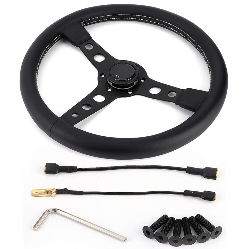 Racing Steering Wheel 350mm Dia Universal Good Grip Aluminum Alloy Antirust Car Steering Wheel for MOMO Prototipo 6