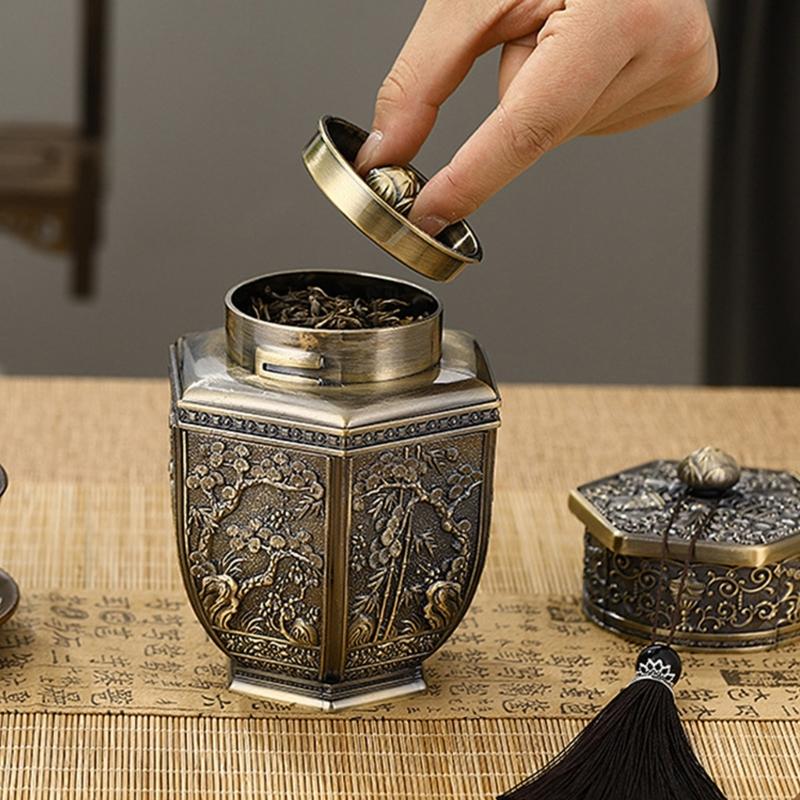 Metallbehälter für Tee, Salz und Süßigkeiten Aufbewahrung Kaffeekanne mit Deckel Multifunktionales Küchenwerkzeug