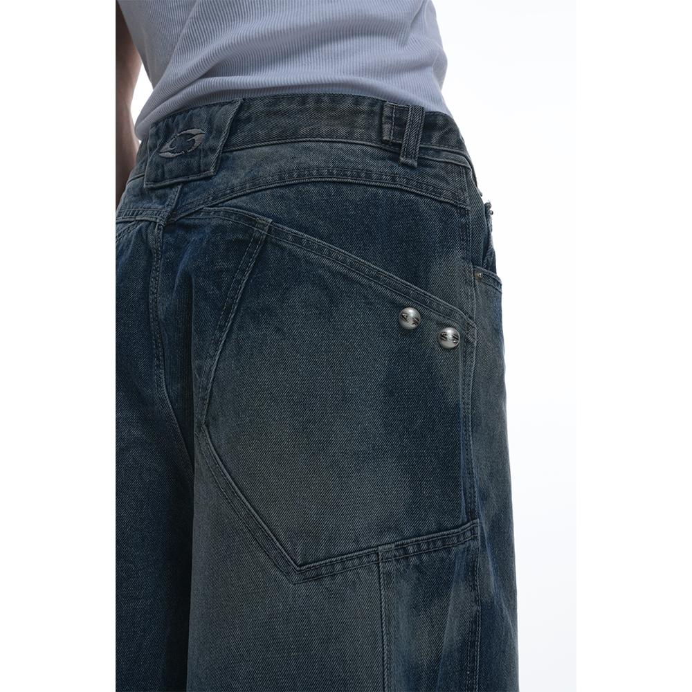 grailz Unregular Washed Pants [Blue]