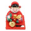 God of Wealth Decoration Solar Powered Fortune Ornaments with Nodding Head for Car Dashboard and