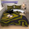 3Pcs Abstract Wave Pattern Printed Bedding Set, Breathable And Soft, Machine Washable, Christmas Gift, Suitable for Bedroom Decoration, 15198