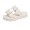 Fashion Women's Slippers Summer New Thick Bottom Round Head Open Toe Bow Sandals Casual Fashion Comfortable Soft Sole Slippers