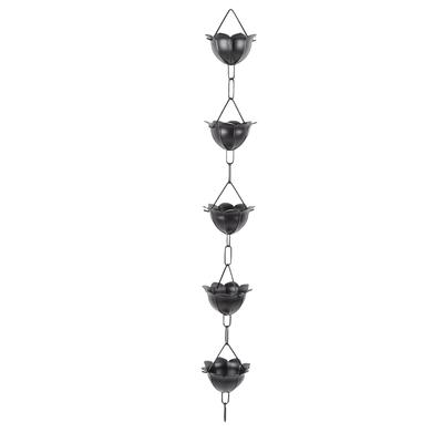 Rain Chain 3.3ft Decorative Rain Catcher Chain for Gutters Outside Rain Gutter Downspout Aluminum Alloy Black
