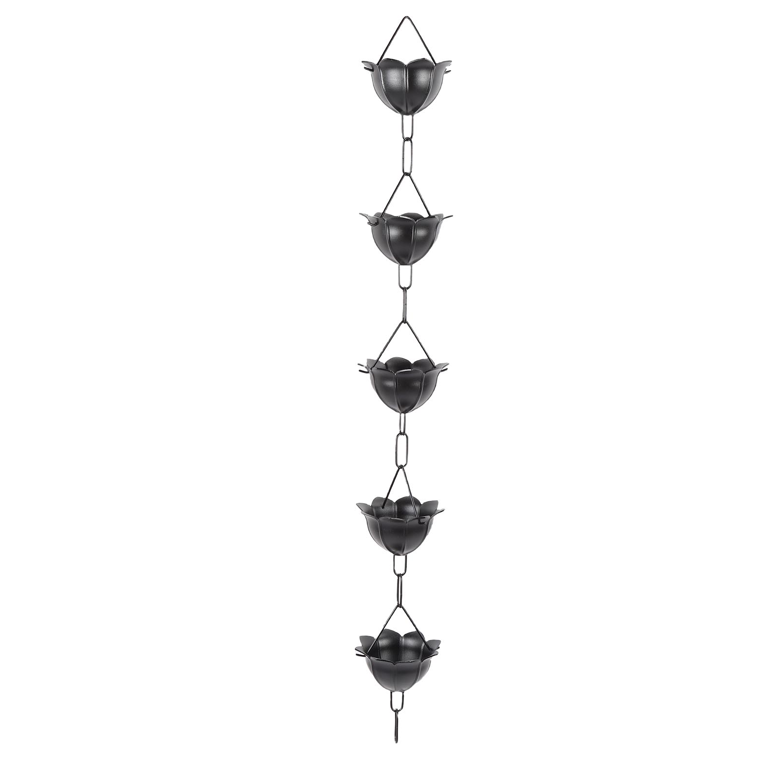 Rain Chain 3.3ft Decorative Rain Catcher Chain for Gutters Outside Rain Gutter Downspout Aluminum Alloy Black