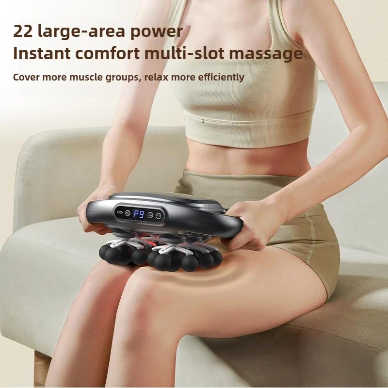22-Head Fascia Gun High-Frequency Vibration Body Massage Gun Back And Waist Massager Neck Shoulder Massager Muscle Masajeador
