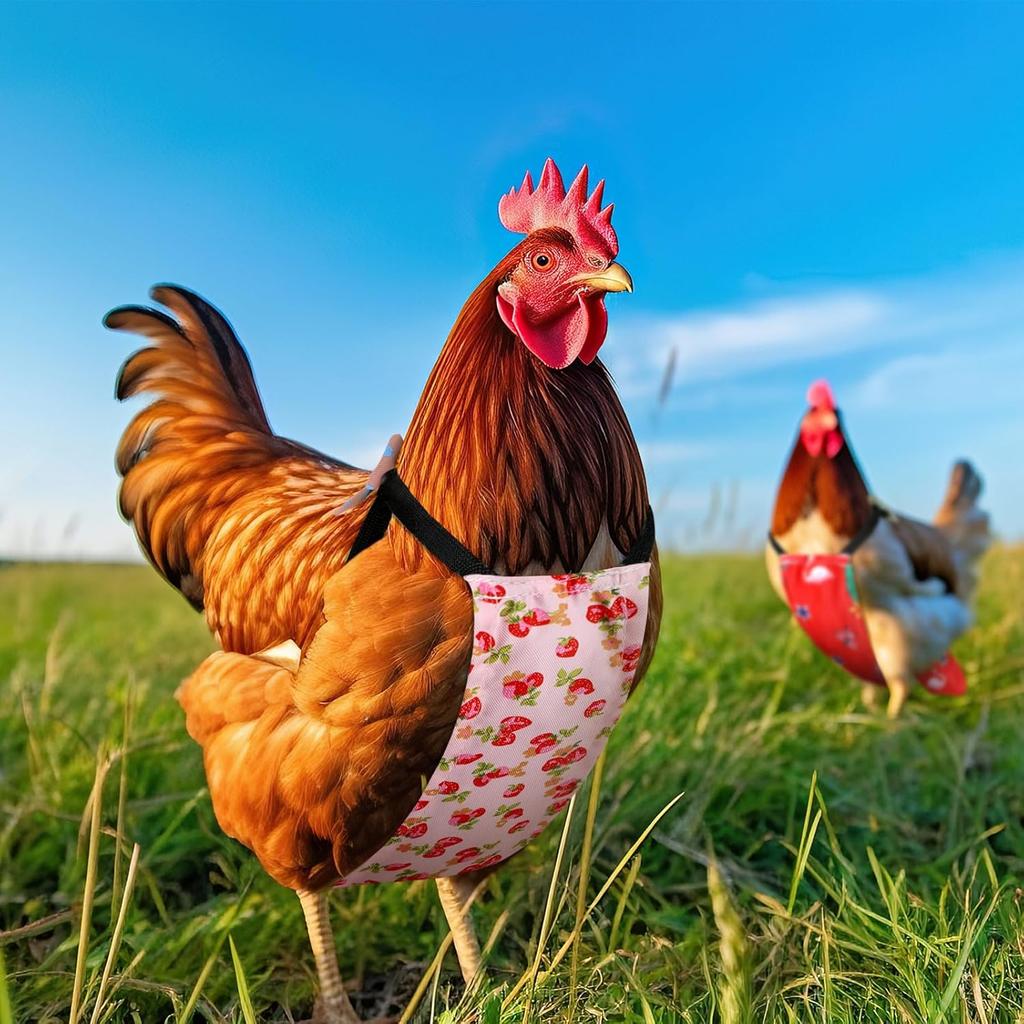 Chicken Diapers for Hens Pet Duck Diapers Reusable Washable Indoor Diapers Chicken Clothes Accessories with Bow Tie for Poultry
