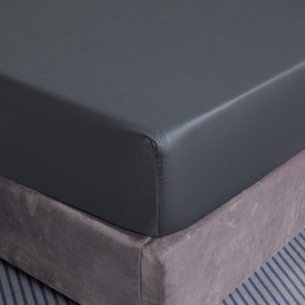 Cotton Fitted Sheet 140x200+25 Dark Gray