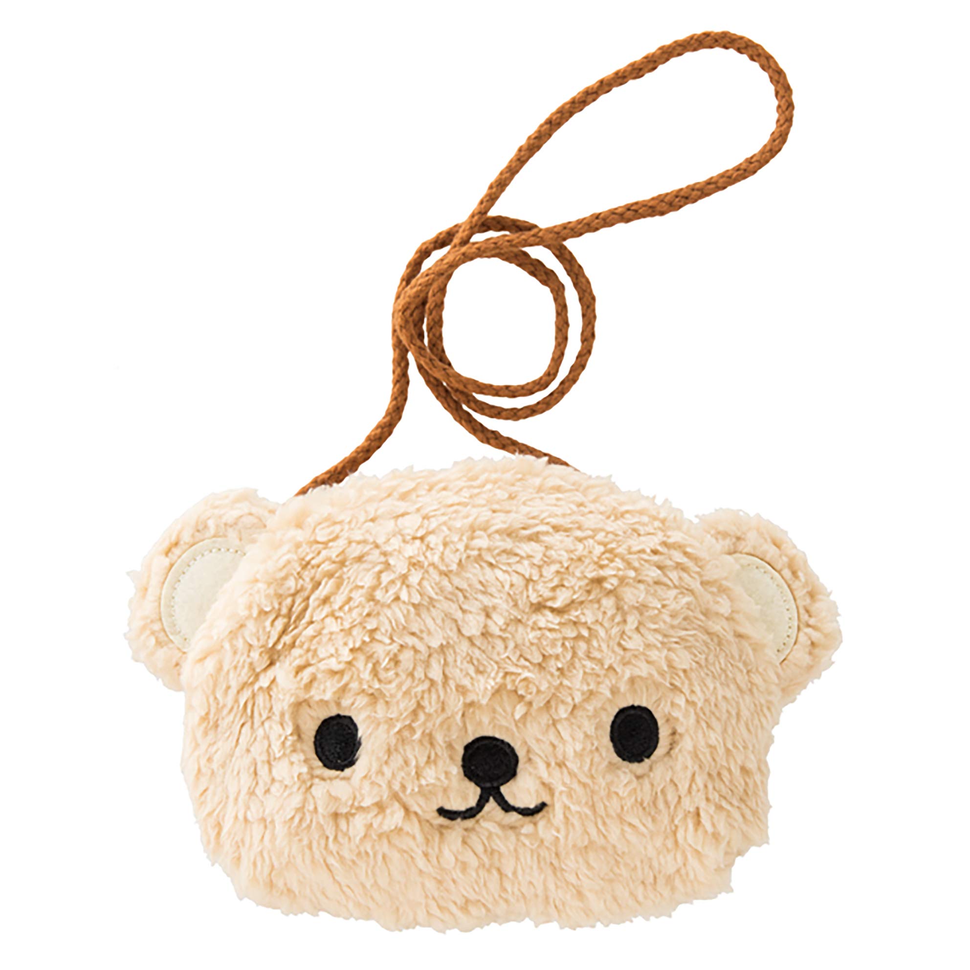 HEAD S Pop Animal Fluffy Bear Pochette, W200 x D40 x H130mm, Brown, 10 count