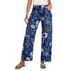 2026 Spring/Summer Women's Floral Pattern Straight High-Waisted Jeans Vintage Print Loose Wide-Leg Denim