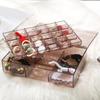 30 Grids Acrylic Jewelry Organizer for Cosmetic Storage Box Makeup Organizer Clear Case with Lid for Beads Rings Earrings