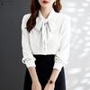 ZANZEA Women Casual Bows Round Neck Loose Long Sleeve Elegant Blouse